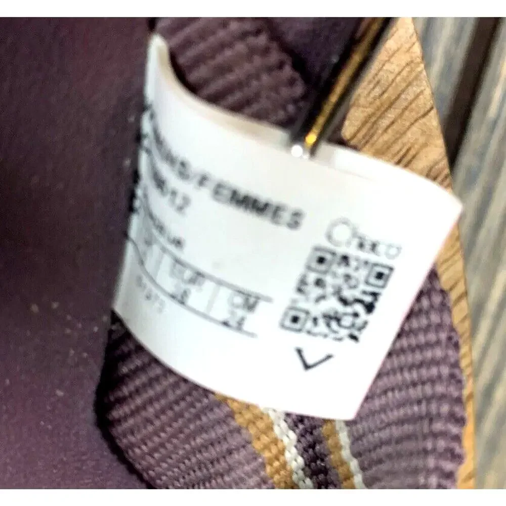Chaco Classic Canvas Strap Beach Summer Flip Flops Sandals Women 7‎ Purple Gray